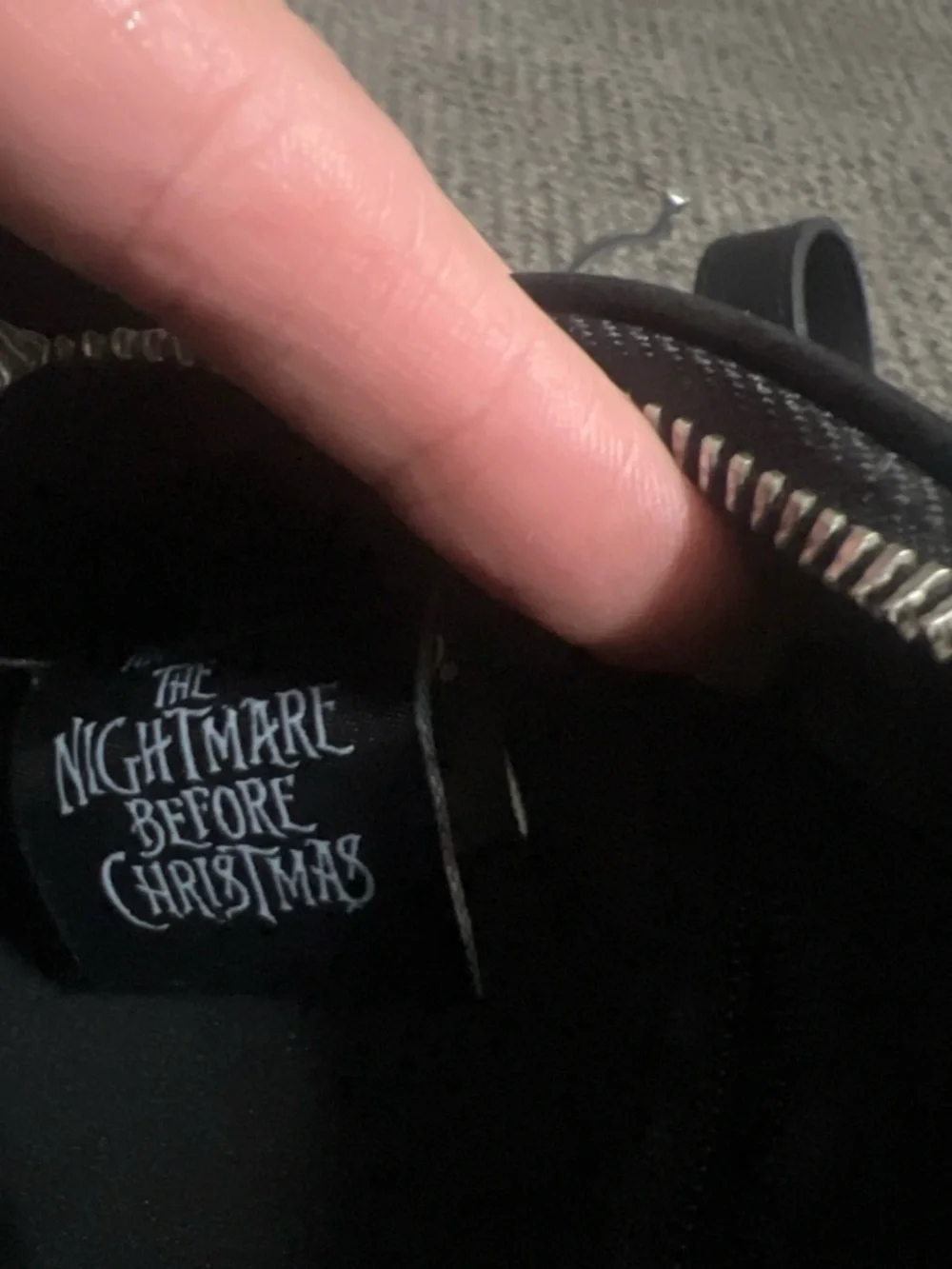 Round Jack Skellington Face Crossbody Bag in Black and White